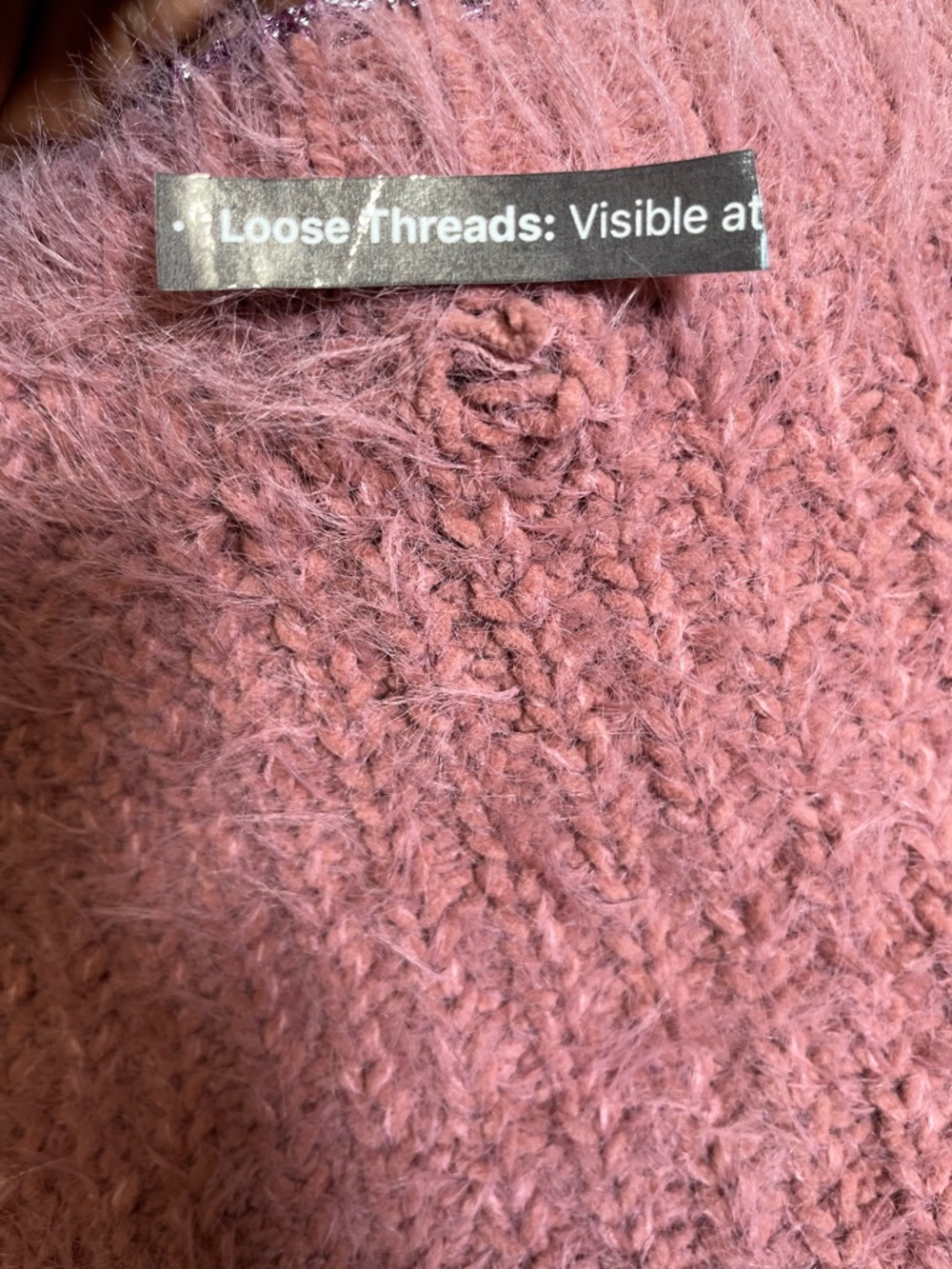 Ivory Rose Pink Eyelash Knit Scalloped Hem Crop Sweater Size Medium - Picture 16 of 17